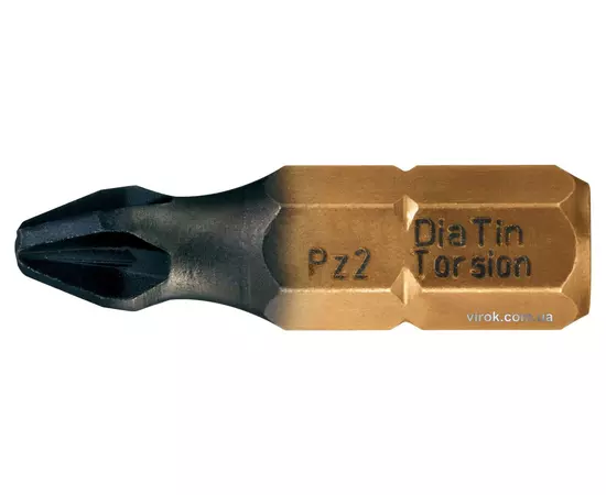 Насадка викруткова USH DIATIN: Pozidriv PZ1 x 25 мм. титанова, алмазне напилення. Уп. 10 шт, фото  | SNABZHENIE.com.ua