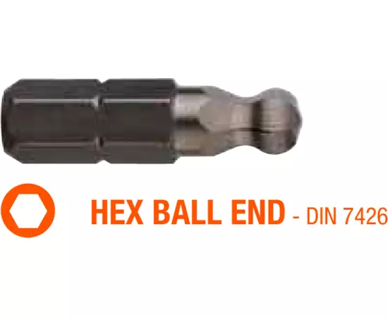 Насадка викруткова USH Industry : HEX SW4 K x 25 мм BallEnd заокруглена, Уп. 5 шт., фото  | SNABZHENIE.com.ua