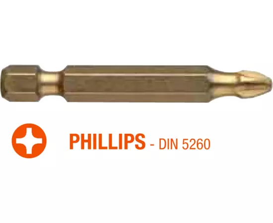 Насадка викруткова USH ISOTIN: Phillips PH1 x 50 мм. Torsion. титанова, удлинена. Уп. 10 шт., фото  | SNABZHENIE.com.ua