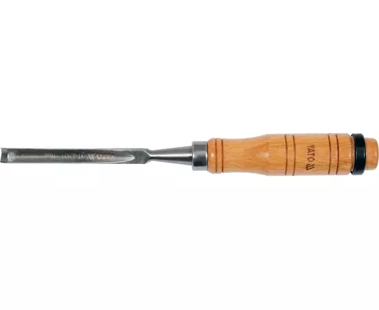 Стамеска полукруглая YATO: b 10 мм, клинок- 125 мм, деревянная ручка 112 мм, фото  | SNABZHENIE.com.ua