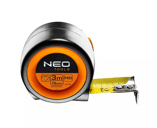 Компактна рулетка, сталева стрічка 3 м x 19 мм, з фіксатором selflock, магніт NEO (67-213), фото  | SNABZHENIE.com.ua