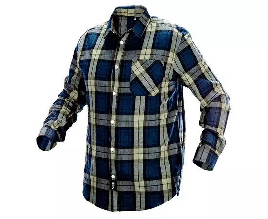 Фланелевая рубашка, оливково- синяя клетка, размер XL NEO (81-541-XL), фото  | SNABZHENIE.com.ua