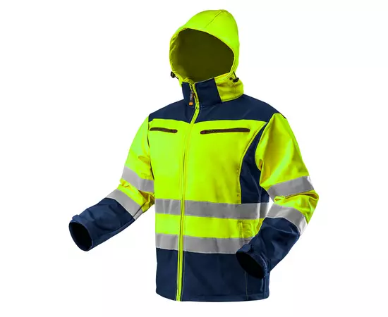 Куртка робоча сигнальна softshell з капюшоном, жовта, розмір M NEO (81-700-M), фото  | SNABZHENIE.com.ua