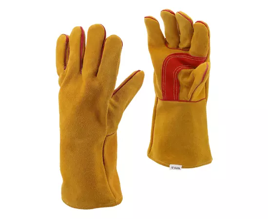 Перчатки сварщика, термостойкие YATO из кожи, с увеличенной изоляцией, размер 10, фото  | SNABZHENIE.com.ua