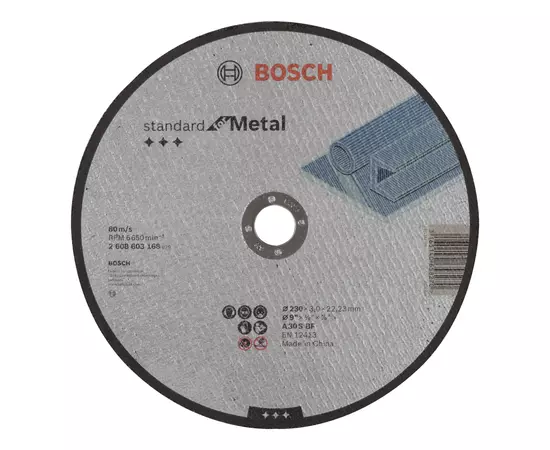 Круг отрезной 230 х 3,0 x 22,23 мм по металлу, прямой, Standard for Metal BOSCH (2608603168), фото  | SNABZHENIE.com.ua