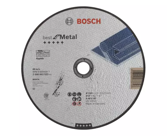 Круг відрізний 230 x 1,9 x 22,23 мм по металу, прямий, Best for Metal BOSCH (2608603522), фото  | SNABZHENIE.com.ua
