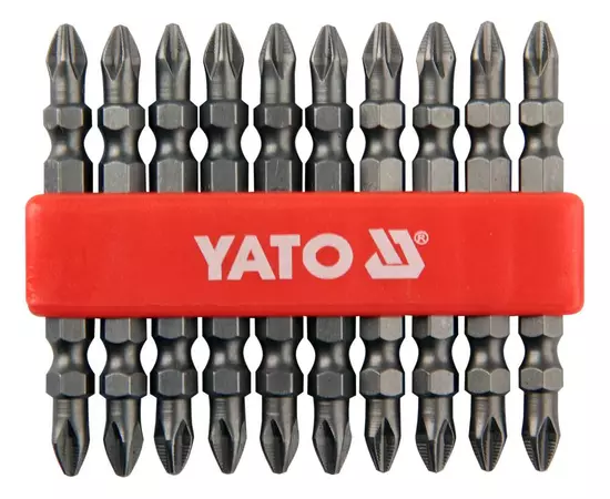Бита 2-стор. РН2, 1/4", набор 10 шт, 65 мм YATO (YT-0481), фото  | SNABZHENIE.com.ua