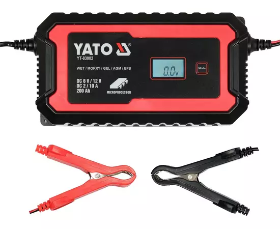 Зарядний пристрій мережевий з LCD дисплеєм 230В YATO до акумуляторів 6V-2А 12V-10А, макс. 240AРік, фото  | SNABZHENIE.com.ua
