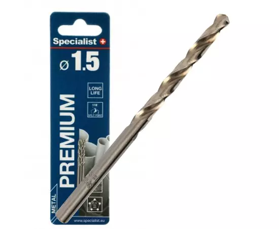 Свердло по металу Specialist + PREMIUM 1,5 мм, наб. 3 шт, фото  | SNABZHENIE.com.ua