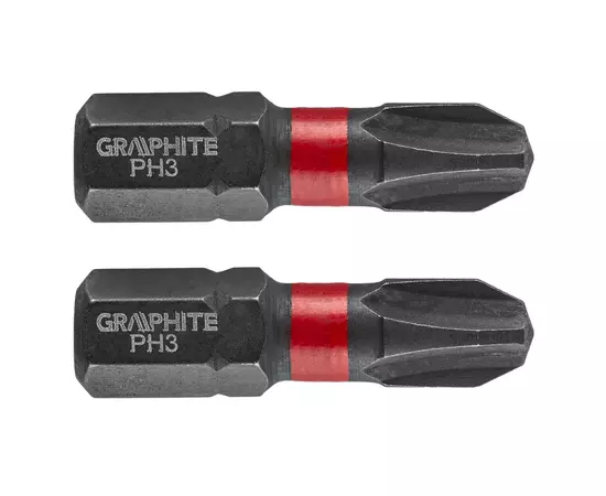 Біти ударні PH3 x 25 мм, 2 шт. GRAPHITE (56H502), фото  | SNABZHENIE.com.ua