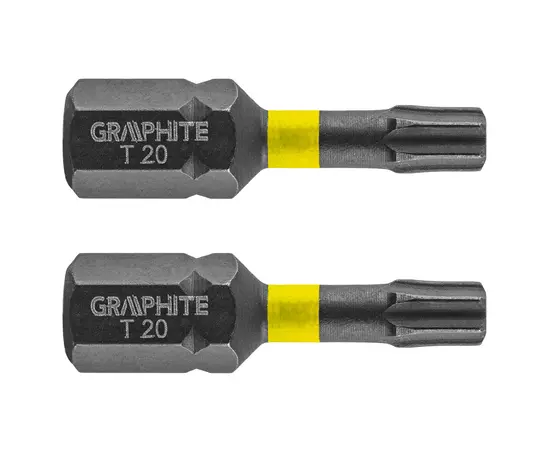 Биты ударные TX20 x 25 мм, 2 шт. GRAPHITE (56H513), фото  | SNABZHENIE.com.ua