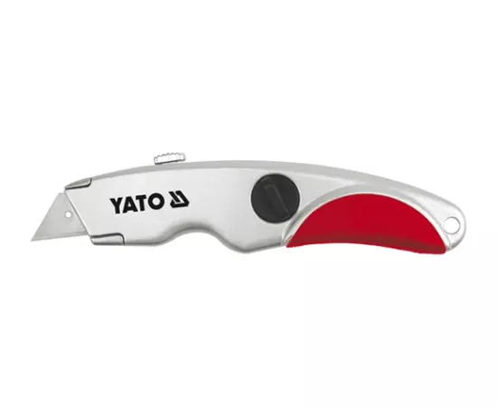Нож с выдвижным трапециевидным лезвием, 2 лезвия YATO (YT-7520), фото  | SNABZHENIE.com.ua