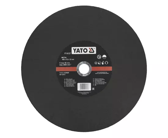 Диск відрізний по металу 400 х 32 мм, 4,0 мм YATO (YT-6137), фото  | SNABZHENIE.com.ua