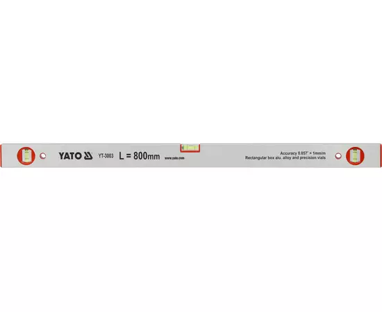 Уровень алюминиевый, 3 глазка, длина 800 мм YATO (YT-3003), фото  | SNABZHENIE.com.ua