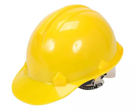 Каска для захисту голови VOREL жовта з матеріалу HDPE, фото  | SNABZHENIE.com.ua