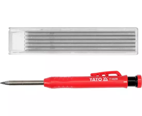 Олівець-автомат столярний зі змінними стержнями твердістю HB YATO: L= 150 мм. + 7 стержнів, фото  | SNABZHENIE.com.ua