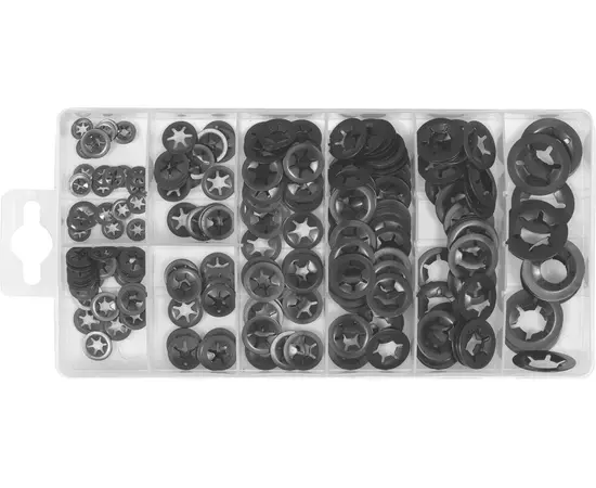 Шайби фіксувальні сталеві YATO: М3- М12, 260 шт, фото  | SNABZHENIE.com.ua
