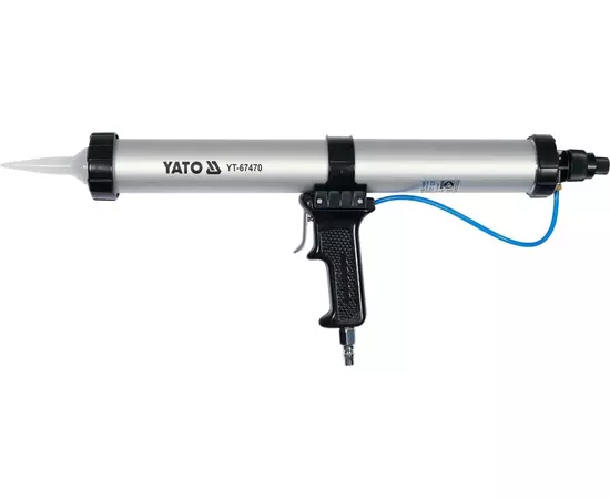 Пістолет пневматичний для нанесення герметиків YATO трубовидний, V= 600 мл, L= 380 мм з алюмінію, фото  | SNABZHENIE.com.ua