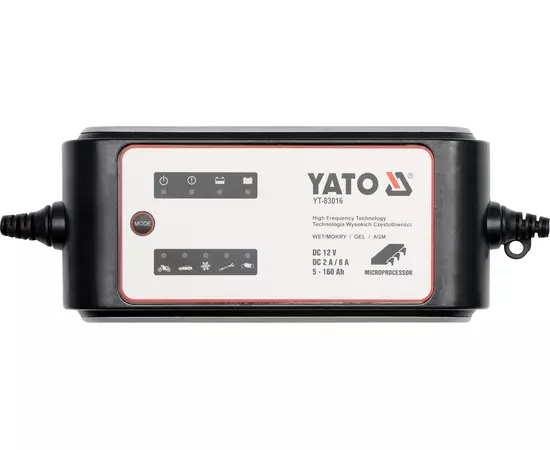 Зарядний пристрій 230 В, для акумуляторів 12V, 2/8А, 5 - 160 Ah YATO (YT-83016), фото  | SNABZHENIE.com.ua