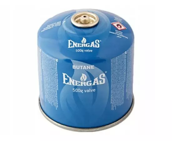 Балон газовий 1-разовий ENERGAS з різьбою (7/16) 500g/870ml. для плит/кемпінгу (EN417) BUTAN [12], фото  | SNABZHENIE.com.ua