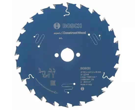 Пильный диск Expert for Construct Wood 160 x 20 x 2,0 мм, 24 BOSCH, фото  | SNABZHENIE.com.ua
