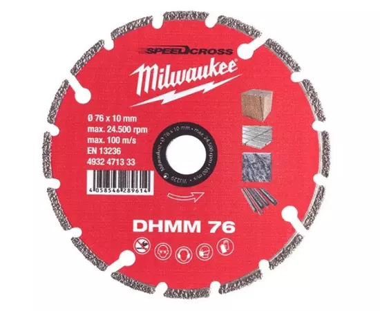Алмазный диск DHMM 76мм для M12 FCOT для бетон,черепица, кирпич MILWAUKEE, фото  | SNABZHENIE.com.ua