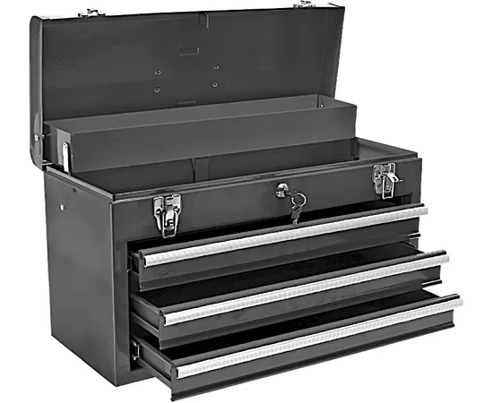 Ящик для инструмента, металлический, 52 x 22 x 30 см, 3 ячейки TOPEX (79R116), фото  | SNABZHENIE.com.ua