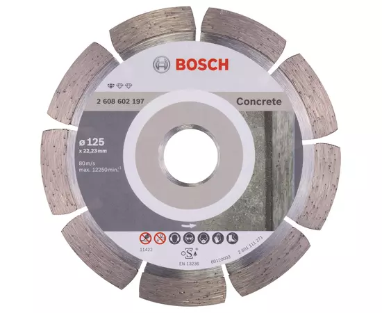 Алмазний відрізний круг 125 x 22,23 мм для обробки бетону Standard for Concrete BOSCH (2608602197), фото  | SNABZHENIE.com.ua