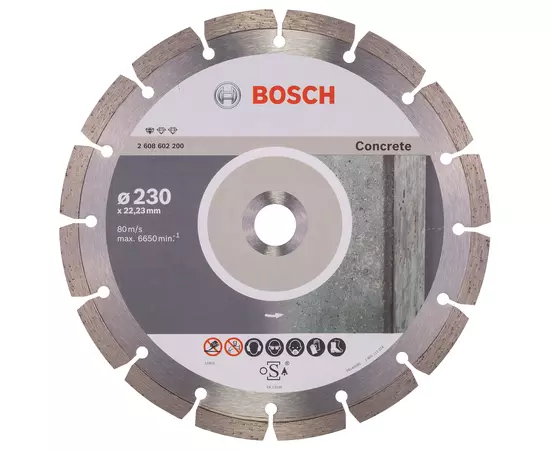 Алмазний відрізний круг 230 x 22,23 мм для обробки бетону Standard for Concrete BOSCH (2608602200), фото  | SNABZHENIE.com.ua