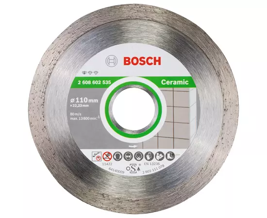 Алмазный отрезной круг 110 x 22,23 мм для керамической плитки Standard for Ceramic BOSCH (2608602535), фото  | SNABZHENIE.com.ua