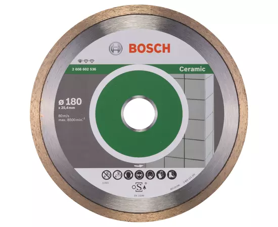 Алмазный отрезной круг 180 x 25,4 мм для керамической плитки Standard for Ceramic BOSCH (2608602536), фото  | SNABZHENIE.com.ua