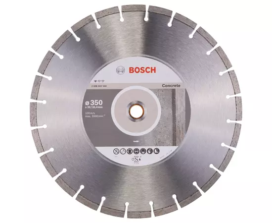 Алмазний відрізний круг 350 x 20/25,4 мм для обробки бетону Standard for Concrete BOSCH (2608602544), фото  | SNABZHENIE.com.ua