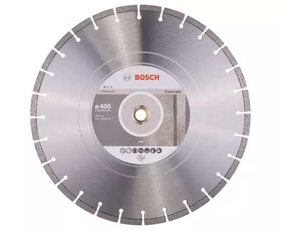 Алмазний відрізний круг 400 x 20/25,4 мм для обробки бетону Standard for Concrete BOSCH (2608602545), фото  | SNABZHENIE.com.ua