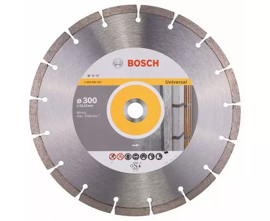 Алмазний відрізний круг 300 x 22,23 мм для обробки будь-яких будматеріалів Standard for Universal BOSCH (2608602547), фото  | SNABZHENIE.com.ua