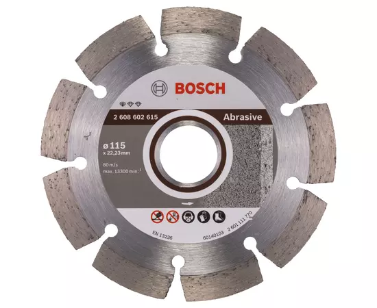 Алмазний відрізний круг 115 x 22,23 мм для обробки абразивних матеріалів Standard for Abrasive BOSCH (2608602615), фото  | SNABZHENIE.com.ua