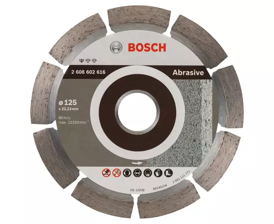 Алмазный отрезной круг 125 x 22,23 мм для обработки абразивных материалов Standard for Abrasive BOSCH (2608602616), фото  | SNABZHENIE.com.ua