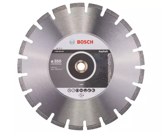 Алмазний відрізний круг 350 x 20/25,4 мм для різання асфальту Standard for Asphalt BOSCH (2608602625), фото  | SNABZHENIE.com.ua