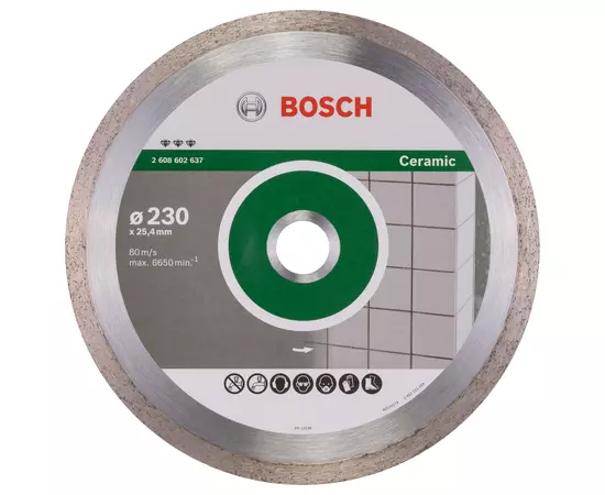 Алмазный отрезной круг 230 x 25,4 мм по керамике, керамограниту Best for Ceramic BOSCH (2608602637), фото  | SNABZHENIE.com.ua