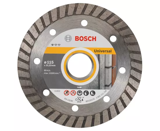 Алмазный отрезной круг 115 x 22,23 мм для любых стройматериалов Standard for Universal Turbo BOSCH (2608602393), фото  | SNABZHENIE.com.ua