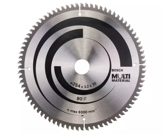 Пильний диск 254 x 30 мм, Z 80 для обробки алюмінію та дерева Multi Material BOSCH (2608640450), фото  | SNABZHENIE.com.ua