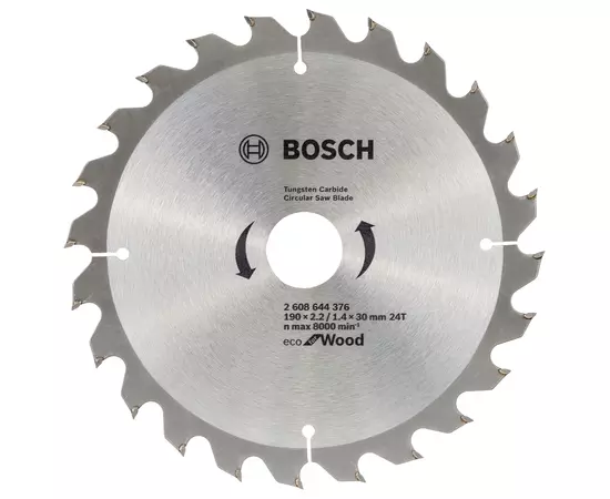 Пильний диск 190 x 30 мм, 24 T по дереву ECO Wood BOSCH (2608644376), фото  | SNABZHENIE.com.ua