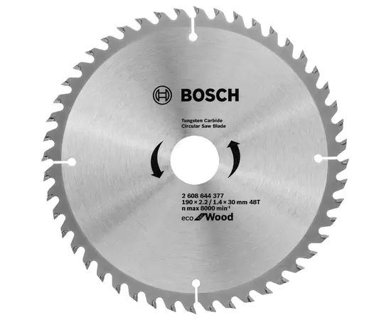 Пильний диск 190 x 30 мм, 48 T по дереву ECO Wood BOSCH (2608644377), фото  | SNABZHENIE.com.ua
