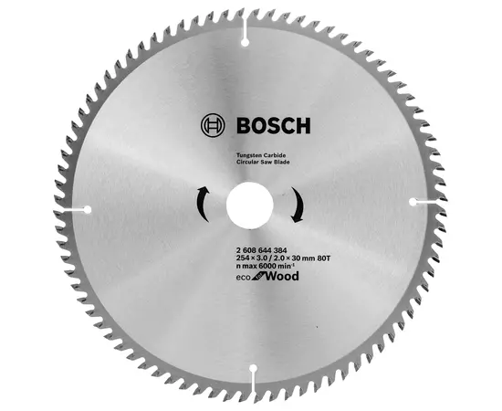 Пильный диск 254 x 30 мм, 80 T по дереву ECO Wood BOSCH (2608644384), фото  | SNABZHENIE.com.ua