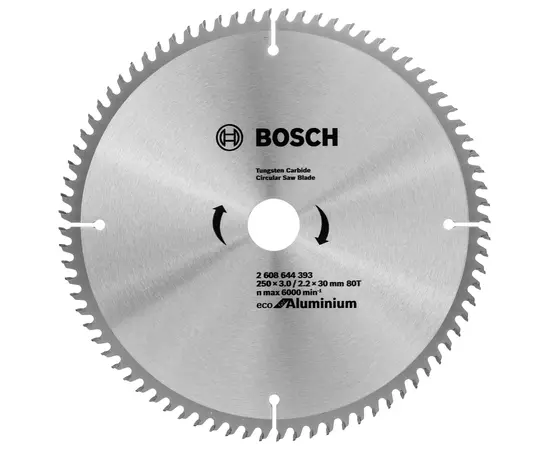Пильний диск 250 x 30 мм, 80 T алюмінію ECO Aluminium/Multi BOSCH (2608644393), фото  | SNABZHENIE.com.ua