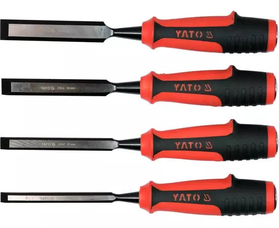 Стамески с полимерными ручками, 4 шт. (10-12-16-20 мм) YATO, фото  | SNABZHENIE.com.ua