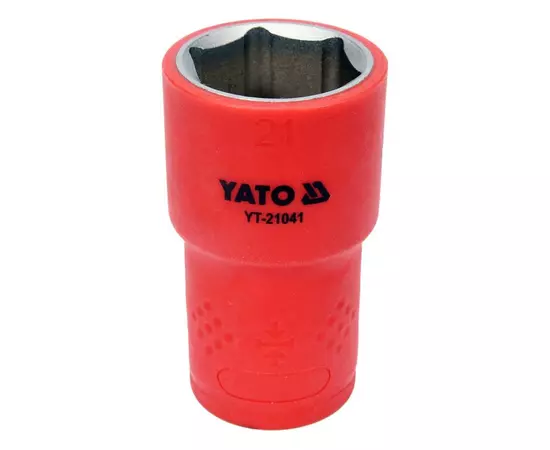 Головка торцевая диэлектрическая 6-гранная, квадрат 1/2, 21 мм, длина 55 мм, изолированная YATO (YT-21041), фото  | SNABZHENIE.com.ua