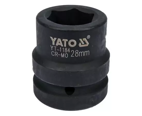 Головка торцевая ударная 6-гранная, 28 мм, квадрат 1, длина 59 мм YATO (YT-1184), фото  | SNABZHENIE.com.ua