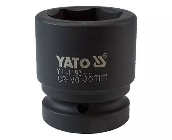 Головка торцевая ударная 6-гранная, 38 мм, квадрат 1, длина 65 мм YATO (YT-1193), фото  | SNABZHENIE.com.ua