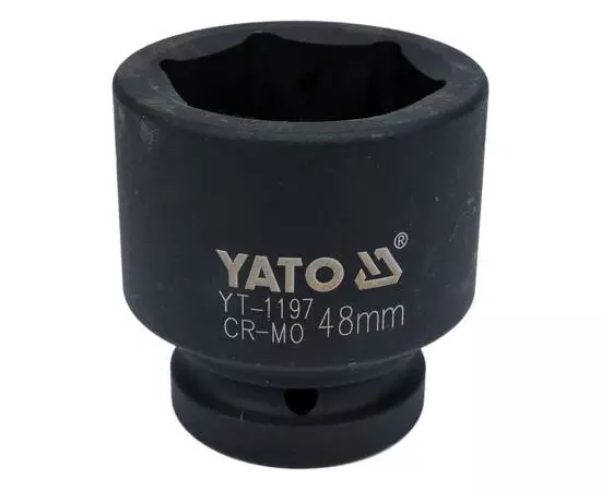 Головка торцевая ударная 6-гранная, 48 мм, квадрат 1, длина 73 мм YATO (YT-1197), фото  | SNABZHENIE.com.ua