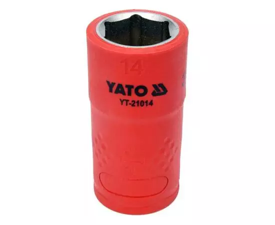 Головка торцевая диэлектрическая 6-гранна квадрат 3/8, 14 мм, длина 45 мм, изолированная YATO (YT-21014), фото  | SNABZHENIE.com.ua